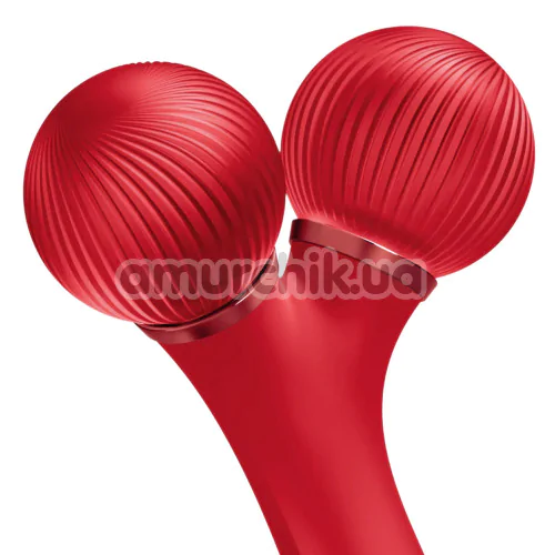 Ультразвуковий масажер для обличчя Geske Sonic Facial Roller 4 in 1, червоний