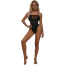 Боди Star Night Sparkle Mesh Rhinestone Bodysuit, черное - Фото №4