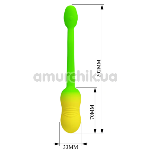 Віброяйце Pretty Love Poulsen, жовто-салатове