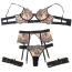 Комплект Star Night Floral Set, чорно-тілесний: бюстгальтер + трусики-стрінги + пояс для панчіх + гартери - Фото №13