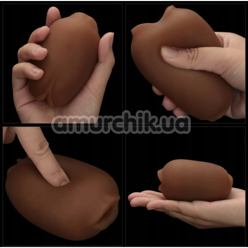 Мастурбатор Lovetoy Slider Double-Ended Masturbator Vagina and Mouth, коричневий