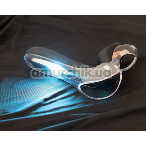 Вагинальный расширитель с вибрацией и подсветкой Bad Kitty Naughty Toys Vibrating Speculum With An Led Light, черный