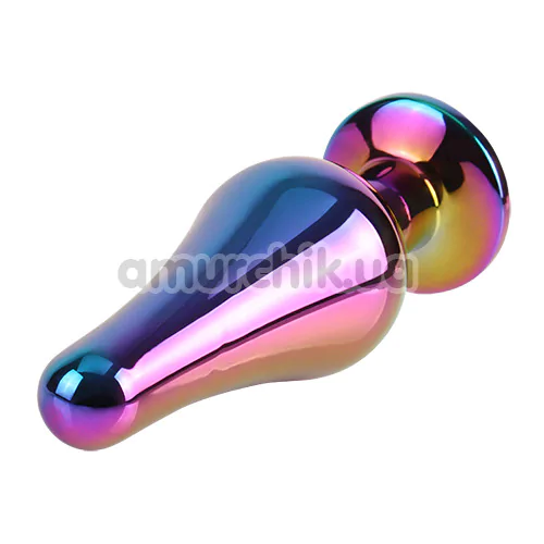 Анальная пробка с радужным кристаллом Matrix Mont Classic Rainbow Butt Plug S, радужная