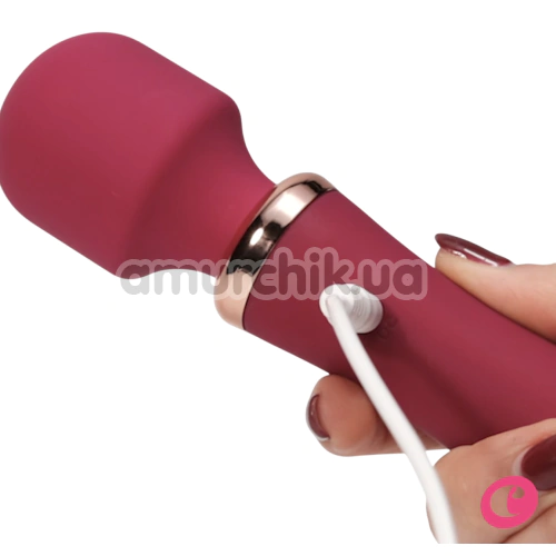 Универсальный вибромассажер с подогревом Crushious Jinx, бордовый