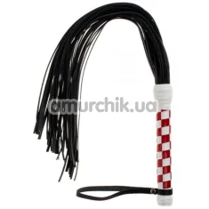 Флогер sLash Premium Leather Flogger, біло-червоний - Фото №1