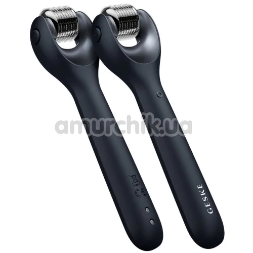 Массажер-роллер для лица с микроиглами Geske MicroNeedle Face Roller 9 in 1, черный