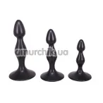 Набор из 3 анальных пробок Frizz Butt Plug Set, черный - Фото №1