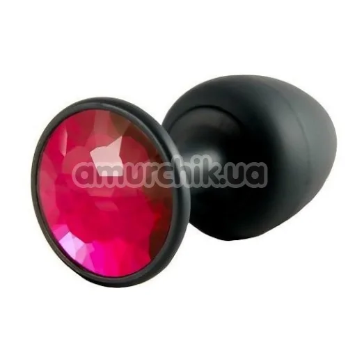 Анальная пробка с розовым кристаллом Dorcel Geisha Plug M, черная