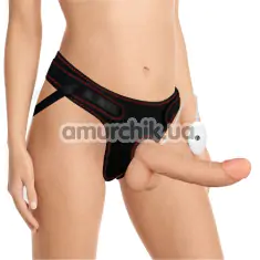 Cтрапон з вібрацією Ingen Easy Strapon Set 8.5 With Balls, тілесний - Фото №1
