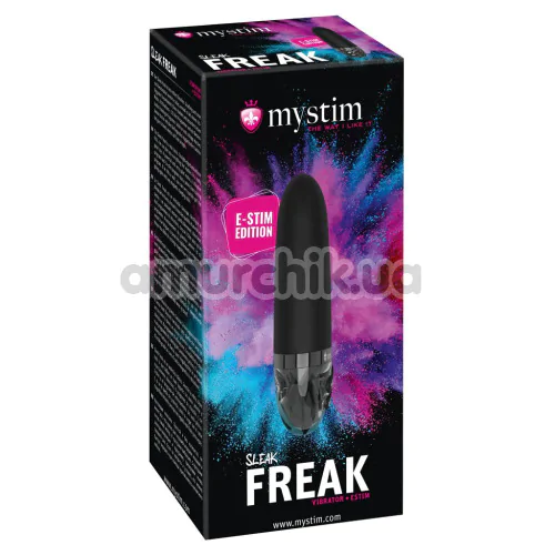 Вибратор с электростимуляцией Mystim Black Edition Sleak Freak, черный