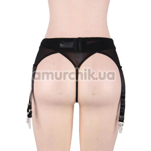Комплект Star Night Garter Panty, черный: пояс для чулок + трусики-стринги