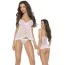 Комплект Babydoll & String розовый: комбинация + трусики-стринги (R569020) - Фото №2
