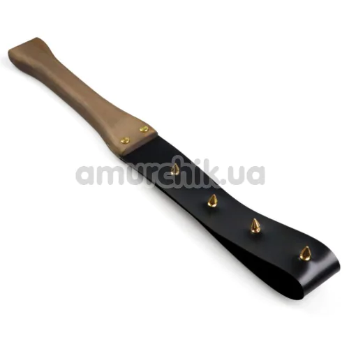 Шлепалка с шипами Art of Sex BDSM Strong Leather Paddle, коричнево-черная