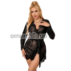 Комплект Star Night Floral Robe, чорний: халат + трусики-стрінги - Фото №1