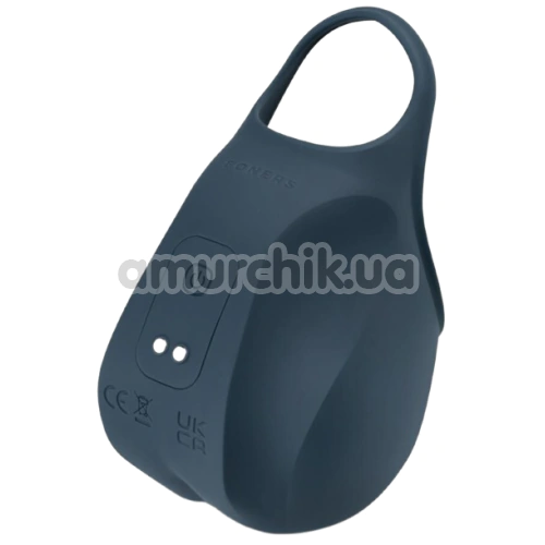 Насадка на мошонку з вібрацією Boners Stimulating Ball Pouch, синя