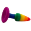 Анальная пробка Alume Silicone Pride Plug S, радужная - Фото №2
