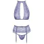 Комплект Kissable Lace Lingerie Set, бузковий: топ + трусики-стрінги + пояс для панчіх - Фото №3