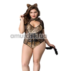 Костюм кошечки JSY Sexy Lingerie 8360, леопардовый: боди + ушки - Фото №1