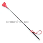 Стек в виде сердечка DS Fetish Crop Heart Red Leather, красный - Фото №1