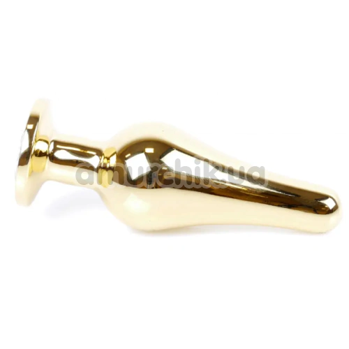 Анальна пробка з прозорим кристалом Boss Series Exclusivity Jewellery Gold Plug, золота