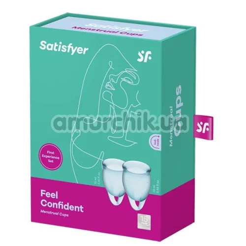 Набір з 2 менструальних чаш Satisfyer Feel Confident, блакитний