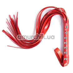 Флоггер DS Fetish Studded Flogger, красный - Фото №1