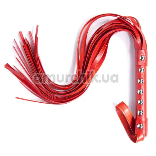 Флоггер DS Fetish Studded Flogger, красный - Фото №1