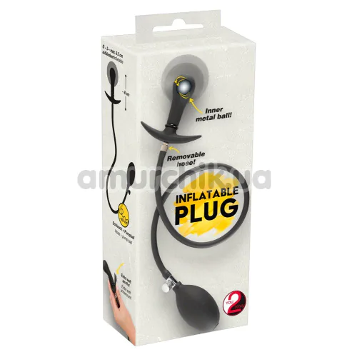 Анальный расширитель со смещенным центром тяжести Inflatable Plug, черный