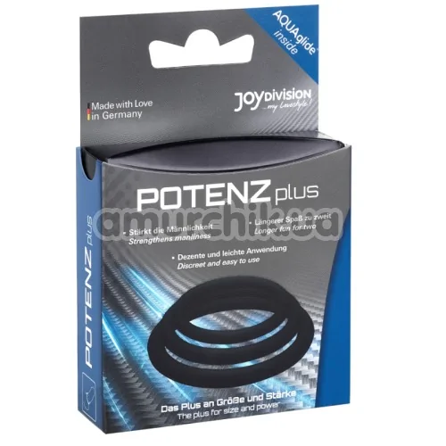 Набор из 3 эрекционных колец PotenzPlus, черный