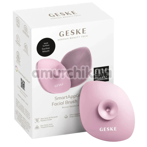 Щетка для лица Geske Facial Brush 4 in 1 Suction Mount, светло-розовая