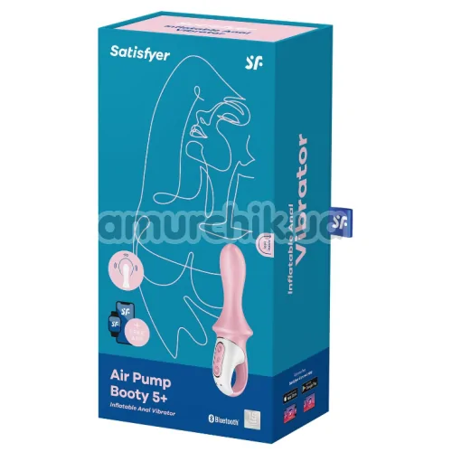 Анальный вибратор Satisfyer Air Pump Booty 5+, розовый