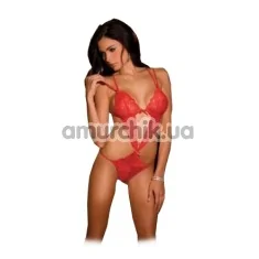 Боди Lace Teddy Red (модель RR75301178), красное - Фото №1