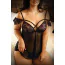 Комплект Vixen Dream Lover Floral Babydoll & Panty, черно-розовый: пеньюар + трусики-стринги - Фото №4