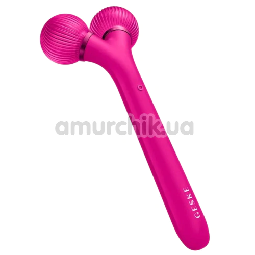 Ультразвуковий масажер для обличчя Geske Sonic Facial Roller 4 in 1, яскраво-рожевий