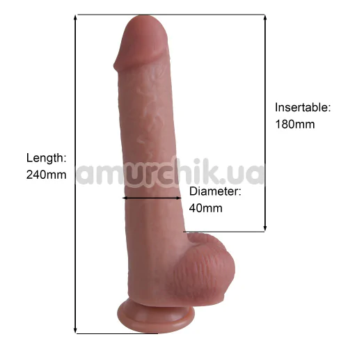 Фалоімітатор Natural Play Silicone Dildo D3, тілесний