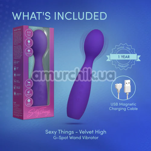 Універсальний вібромасажер Sexy Things Velvet High, фіолетовий