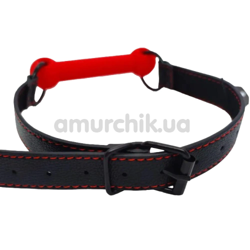 Кляп DS Fetish Mouth Silicone Gag, чорно-червоний