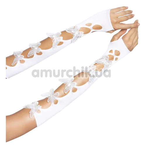 Перчатки Leg Avenue Butterfly Cut Out Arm Warmers, белые