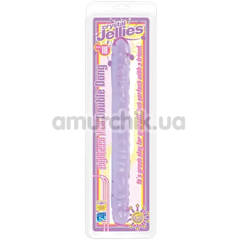 Двокінцевий фалоімітатор Crystal Jellies, 45 см фіолетовий