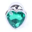 Анальна пробка з зеленим кристалом Exclusivity Jewellery Silver Heart Plug, срібна - Фото №4
