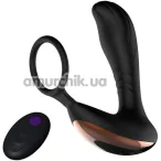 Вібростимулятор простати з ерекційним кільцем Prostate Massager With Cock Ring, чорний - Фото №1