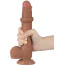 Фаллоимитатор Sliding-Skin Dual Layer Dong 9 с мошонкой, светло-коричневый - Фото №9