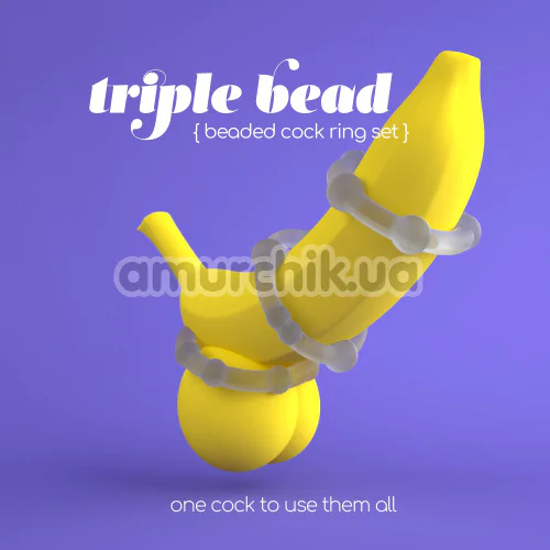 Набір з 3 ерекційних кілець Crushious Triple Bead, прозорий