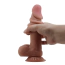 Фалоімітатор Sliding Skin Bendable 7.6, коричневий - Фото №8