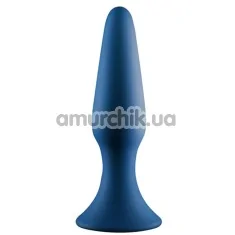 Анальная пробка с металлическим шариком MenzStuff Metal Ball Blutt Plug, синяя - Фото №1