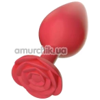 Анальна пробка Rose Shape Silicone Anal Plug Medium, червона - Фото №1
