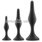 Набор анальных пробок Anal Adventures Platinum Beginner Plug Kit, черный - Фото №1