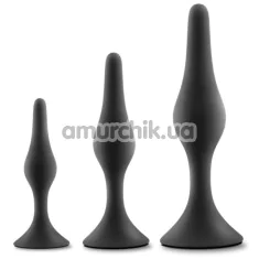 Набор анальных пробок Anal Adventures Platinum Beginner Plug Kit, черный - Фото №1