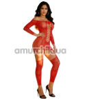 Комбинезон Star Night Bow Lace Bodystocking, красный - Фото №1