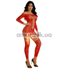 Комбинезон Star Night Bow Lace Bodystocking, красный - Фото №1